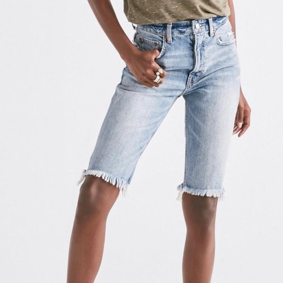 Lucky Brands Lucky Pins Bermuda Shorts‎ Frayed Hem 4/27 - Picture 1 of 9